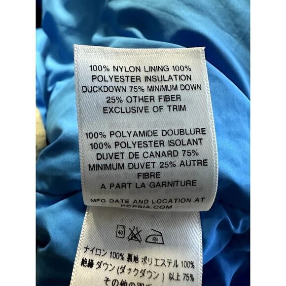 Patagonia Bivy Down Vest Mens Large Tan Blue Full Zip Puffer Sleeveless - Picture 12 of 12